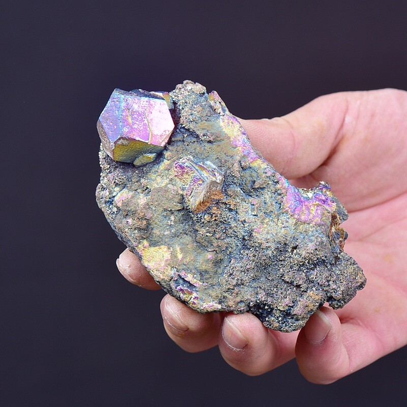 0.661LB Electroplated quartz Calcite mineral specimen for spiritual healing