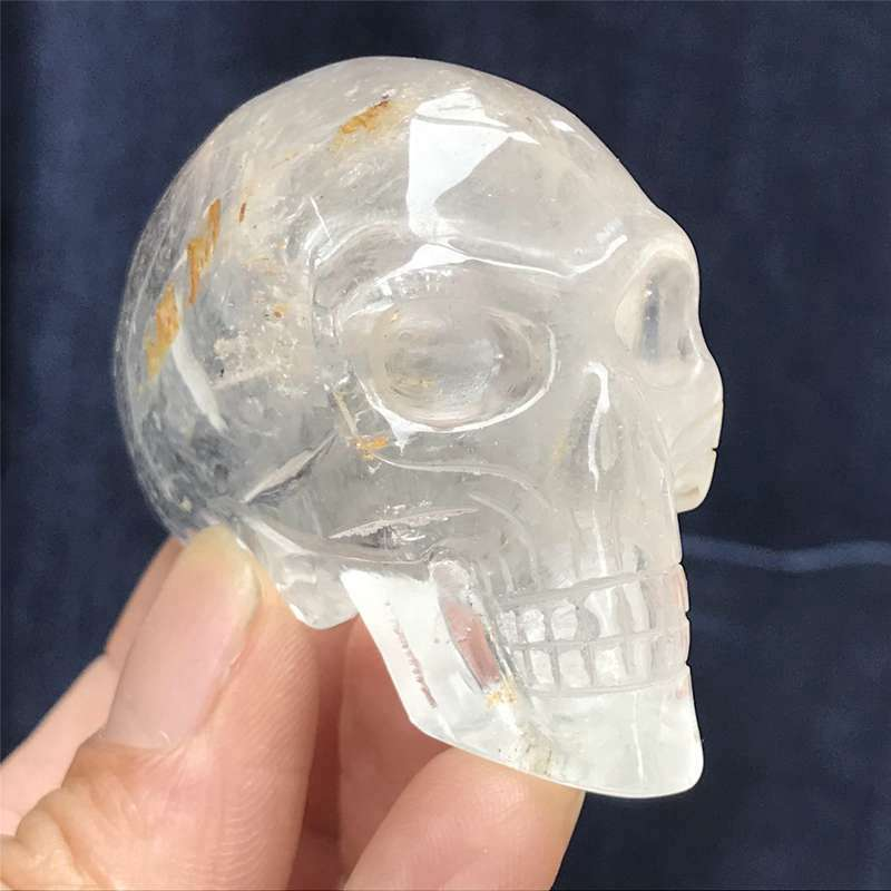 0.13kg Natural clear quartz skull carved Quartz Crystal skull Healing