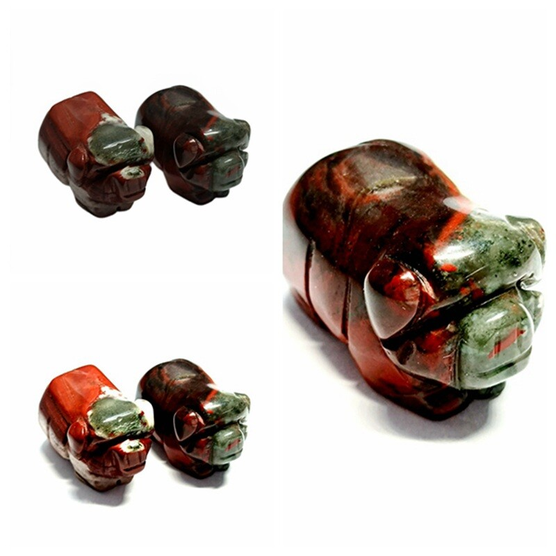 Raw Natural Quartz Crystal Skull Carved Pig Wild Boar Piggy Animal Healing Stone