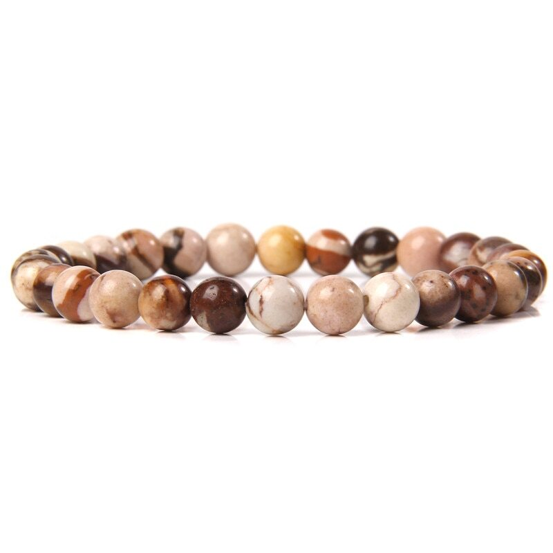 Handmade Natural 6mm Crystal Agates Stretch Bracelet for Women Men Jewelry Gifts