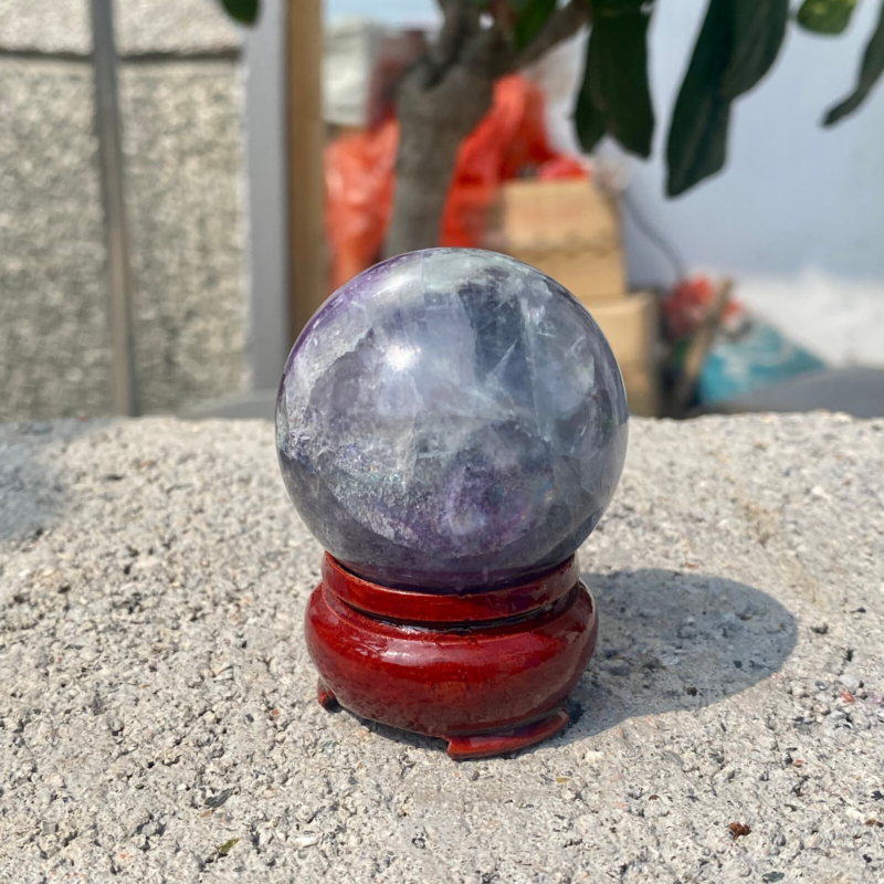 150g Natural Rainbow Fluorite Sphere Quartz Crystal Ball Healing Decor