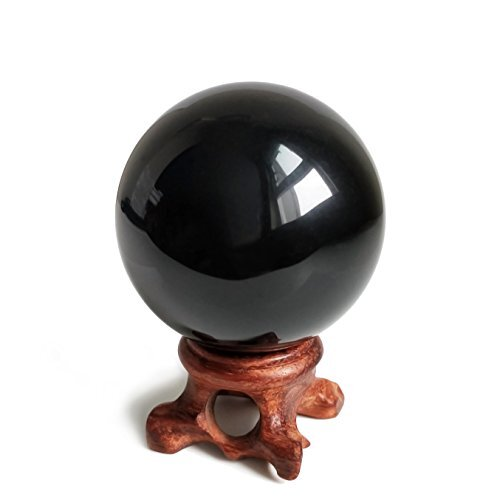 Mina Heal Obsidian Crystal Ball for Fengshui Ball, Meditation, Crystal 50 mm