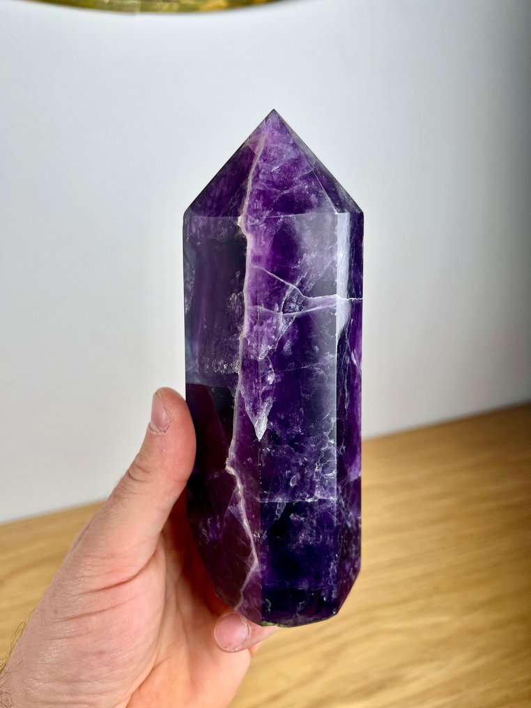 Fluorite Fine polished Large AAA multicolored fluorite obelix - Height: 17.3 cm - Width: 6.7 cm- 1240 g