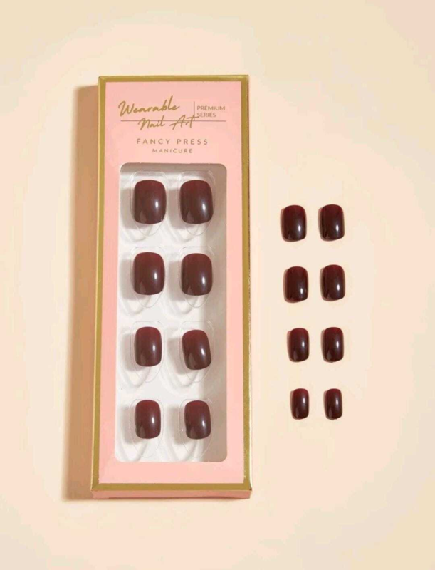 Press On Nails Short Oval Various Colours Nude False Fake Nail 24pcs With Glue