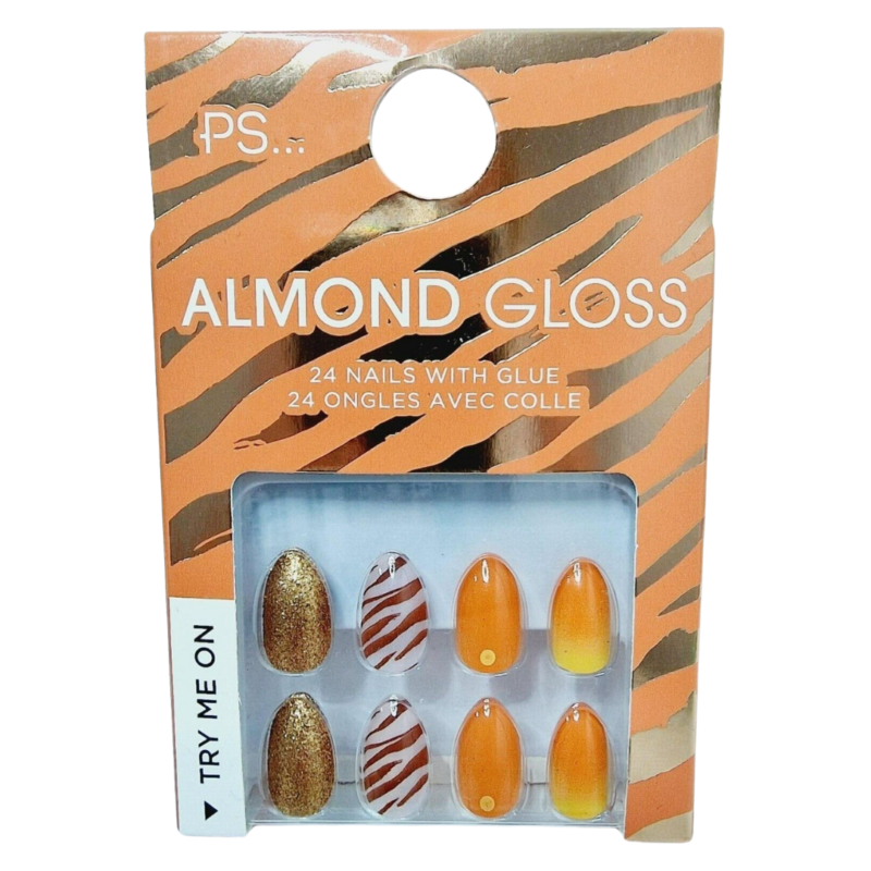 False Nails Press On Fake Tips Stick Coffin Square Full Cover Primark Glue 24pk