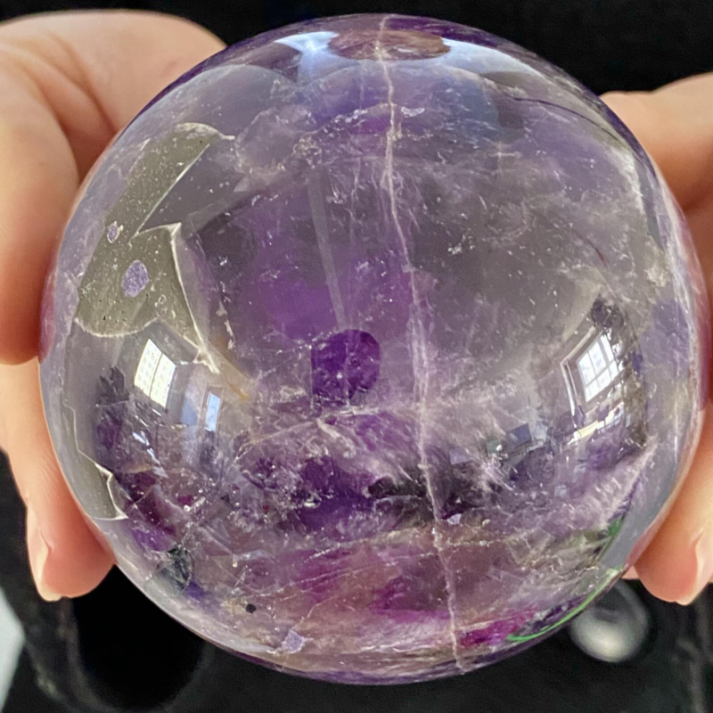 1.73LB Rare High Quality Purple  Amethyst Quartz Crystal Sphere Healing Bal