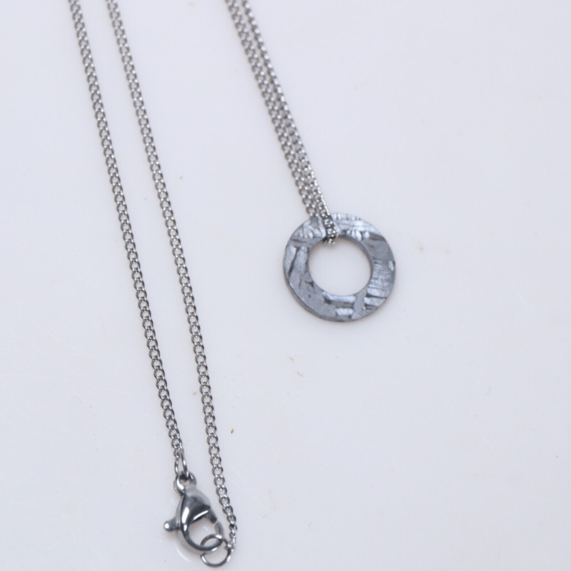 Meteorite pendant,Muonionalusta iron meteorite circular Necklace pendant