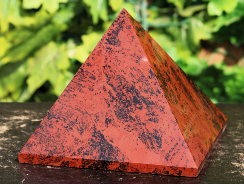 Red Mahogany Obsidian Pyramid Crystal Healing Display Specimen Stone Huge 205mm