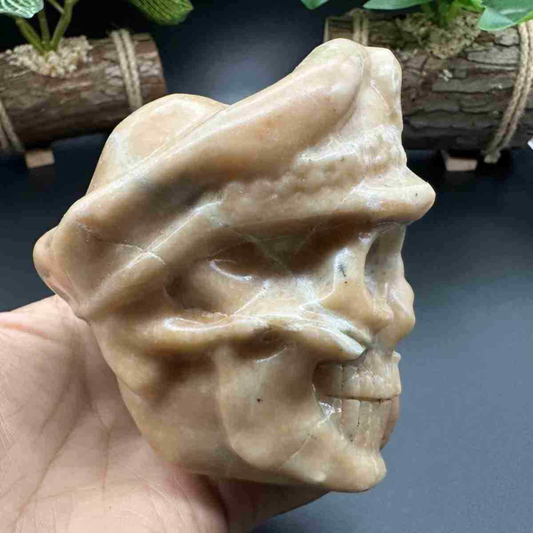 670g natural jade hand carved skull quartz crystal healing decor gift