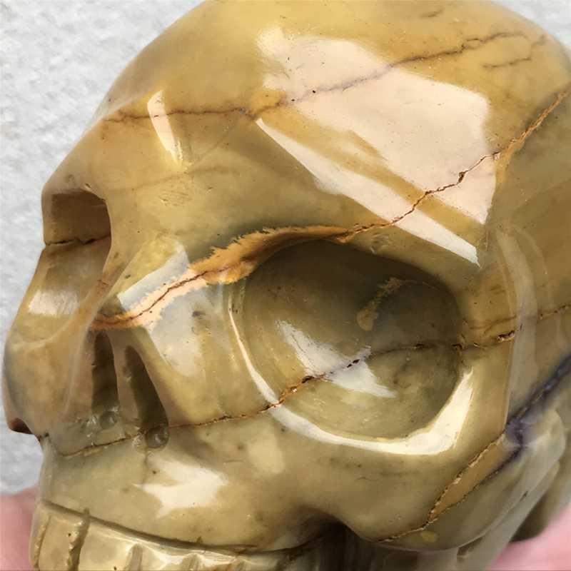 0.41kg Natural Mookite Jasper skull carved Quartz Crystal skull Healing