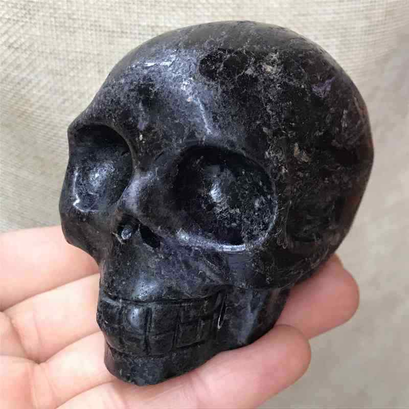 0.41kg Natural black jade quartz skull carved Quartz Crystal skull Healing
