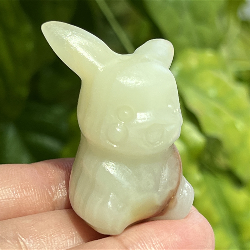 1.5" Natural quartz carved Pikachu skull Quartz crystal skull reiki healing
