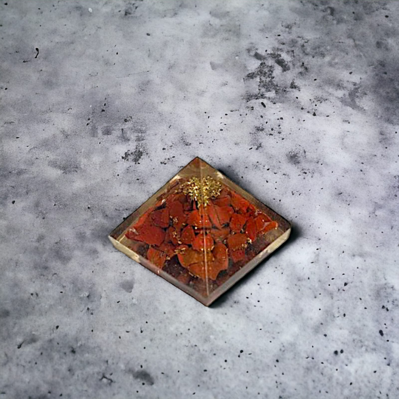 20-25 MM Orgonite Healing Crystal Pyramid Orgone Red Jasper Reiki Table Decor