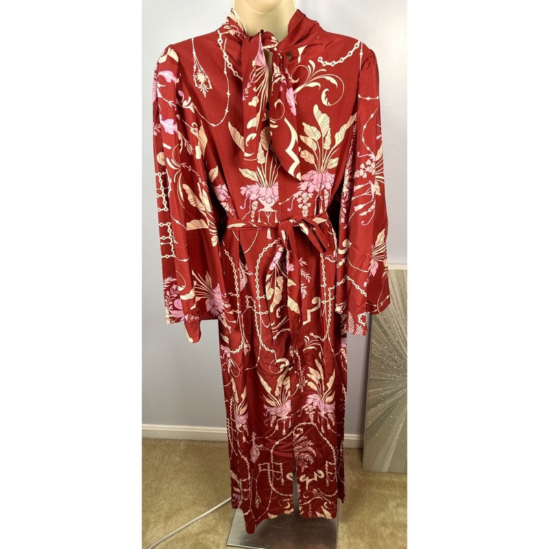 NWT JOHANNA ORTIZ Silk Hanging Garden Floral Printed Kimono Maxi Dress Sz 0