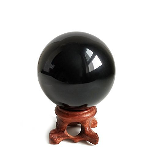 Mina Heal Obsidian Crystal Ball for Fengshui Ball, Meditation, Crystal 50 mm