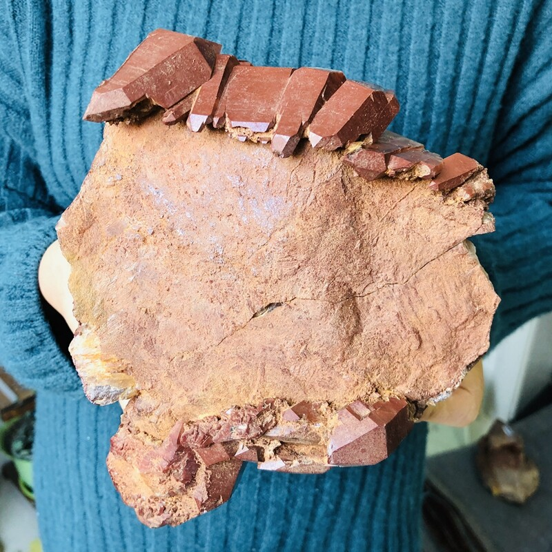 5.2lb Natural Red Ghost Pyramid Quartz Crystal Cluster Vug Raw Mineral Specimens