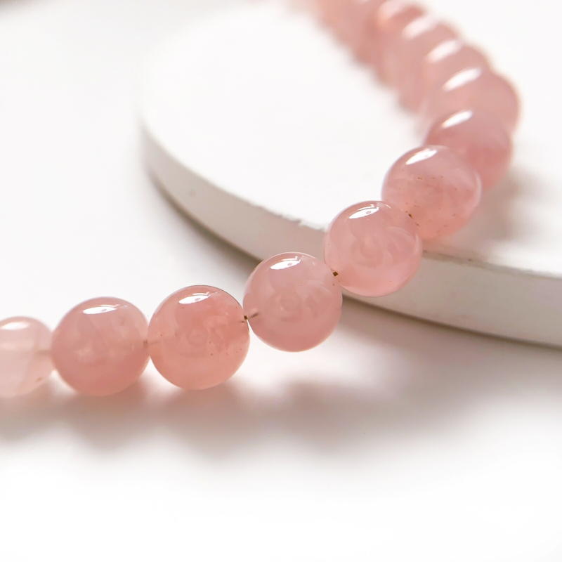 Natural Healing 10mm Rose Quartz Butterfly Pink Stone Love Choker Necklace