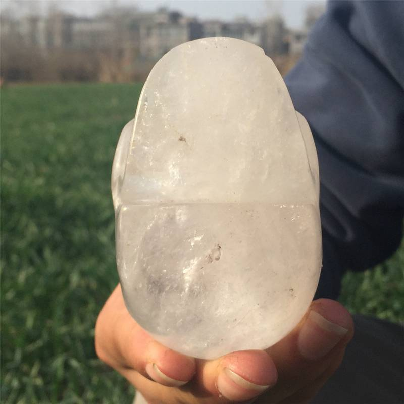 0.46kg Natural clear quartz skull carved Quartz Crystal skull Healing