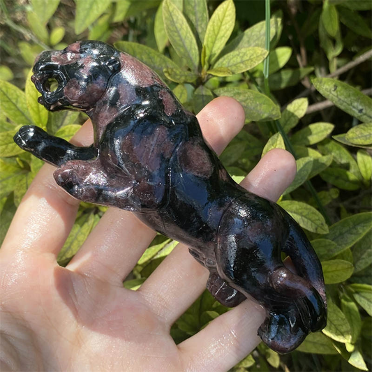 1pc Natural garnet leopard skull hand carved Quartz Crystal skull Reiki Healing