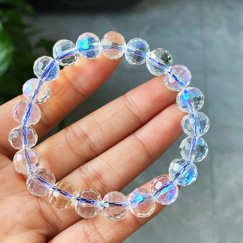 9.7mm Natural Blue Moonstone Strong Light Crystal Beads Bracelet