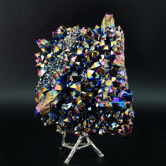 1315g Colourful Crystal Cluster Quartz Mineral Specimen Decoration Electroplate