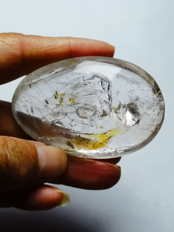 Collection Tibetan Crystal Oval 1 Visible Moving Bubble Enhydro &Sand 2.4 in