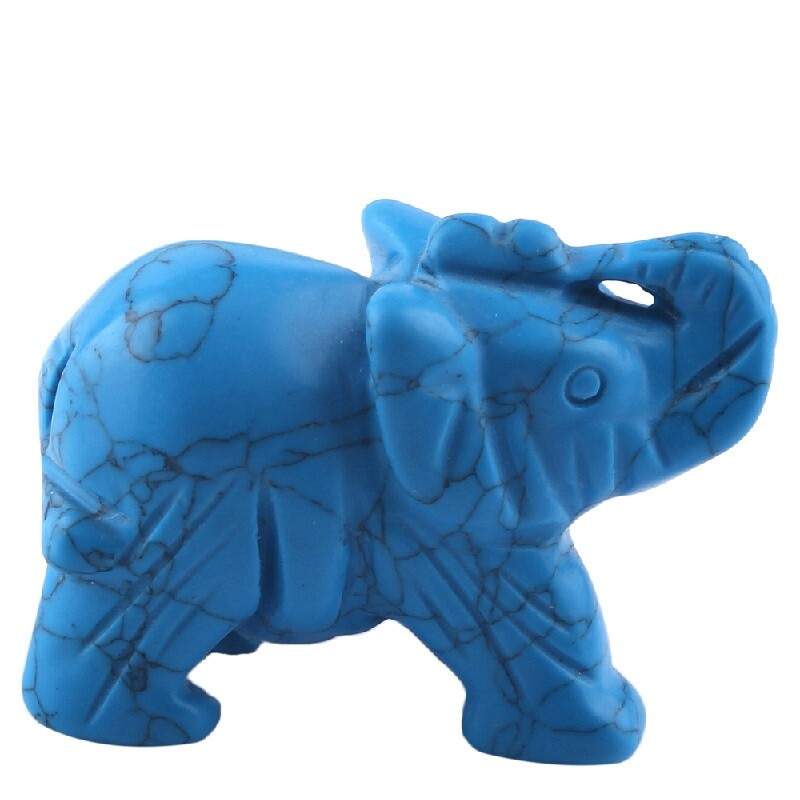 Natural Quartz Crystal Skull Carved Elephant Healing Gemstone Animal Sculpture