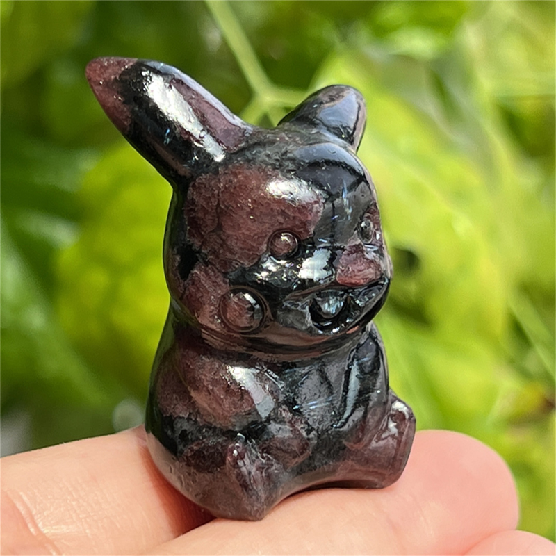 1.5" Natural quartz carved Pikachu skull Quartz crystal skull reiki healing