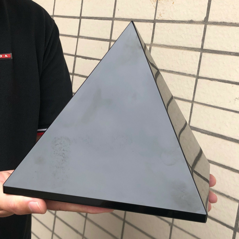 14.97LB Natural obsidian quartz crystal pyramid healing hot spire healing8899