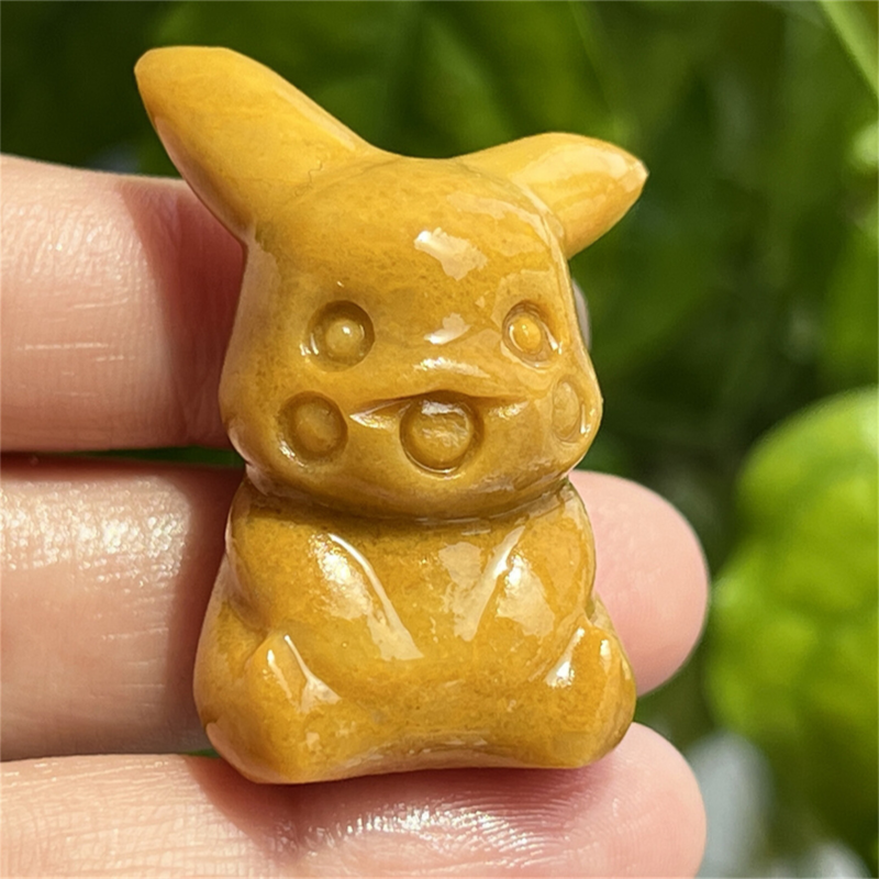 1.5" Natural quartz carved Pikachu skull Quartz crystal skull reiki healing