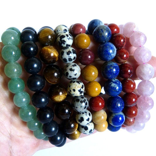 Beautiful collection of lapis lazuli, tiger's eye, shungite bracelets...- 257 g
