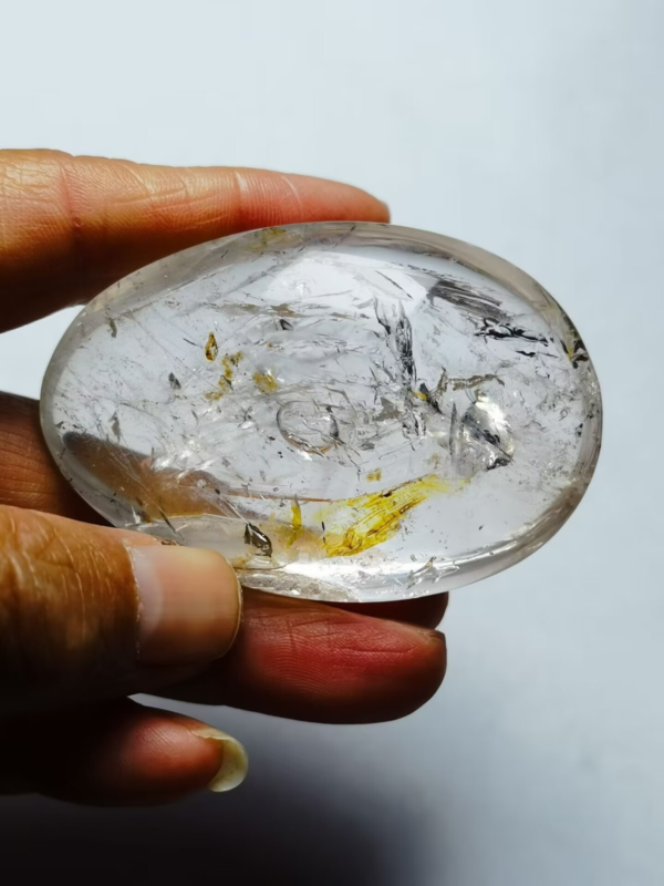 Collection Tibetan Crystal Oval 1 Visible Moving Bubble Enhydro &Sand 2.4 in