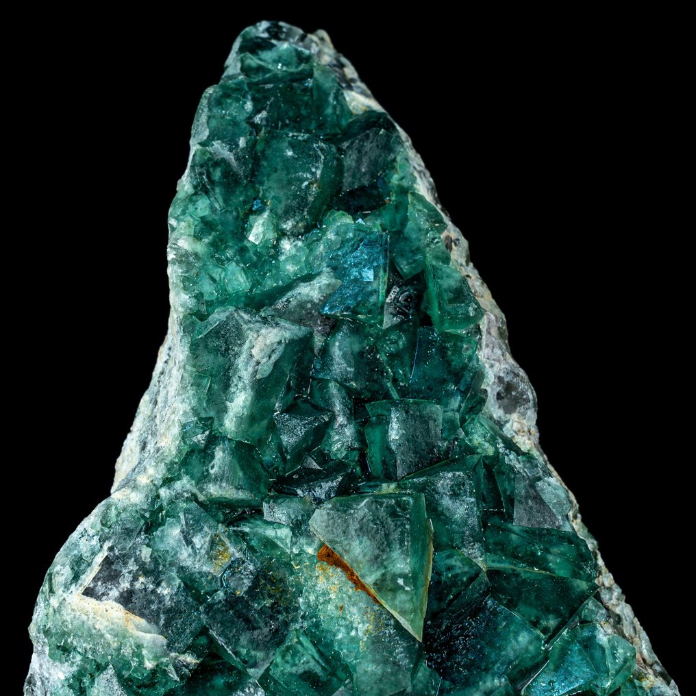 Natural Green-Blue Fluorite Crystal Cluster On Matrix- 15423.19 g