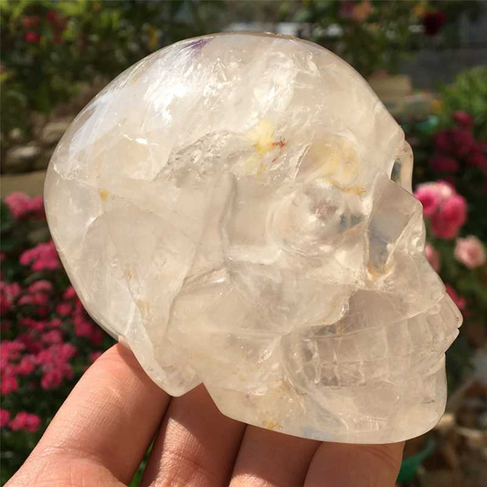 0.72kg Natural clear quartz skull carved Quartz Crystal skull Healing