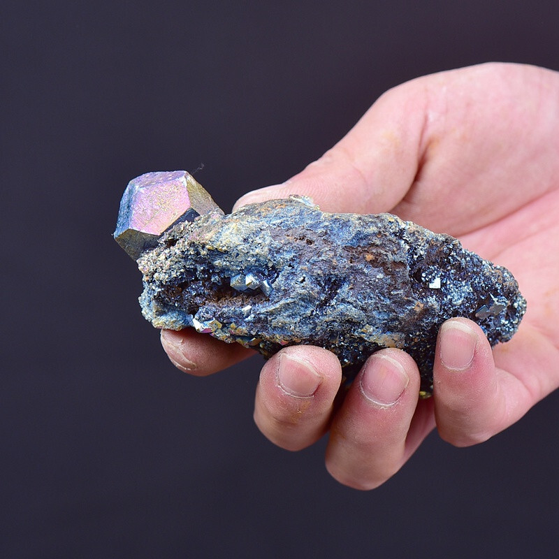 0.661LB Electroplated quartz Calcite mineral specimen for spiritual healing