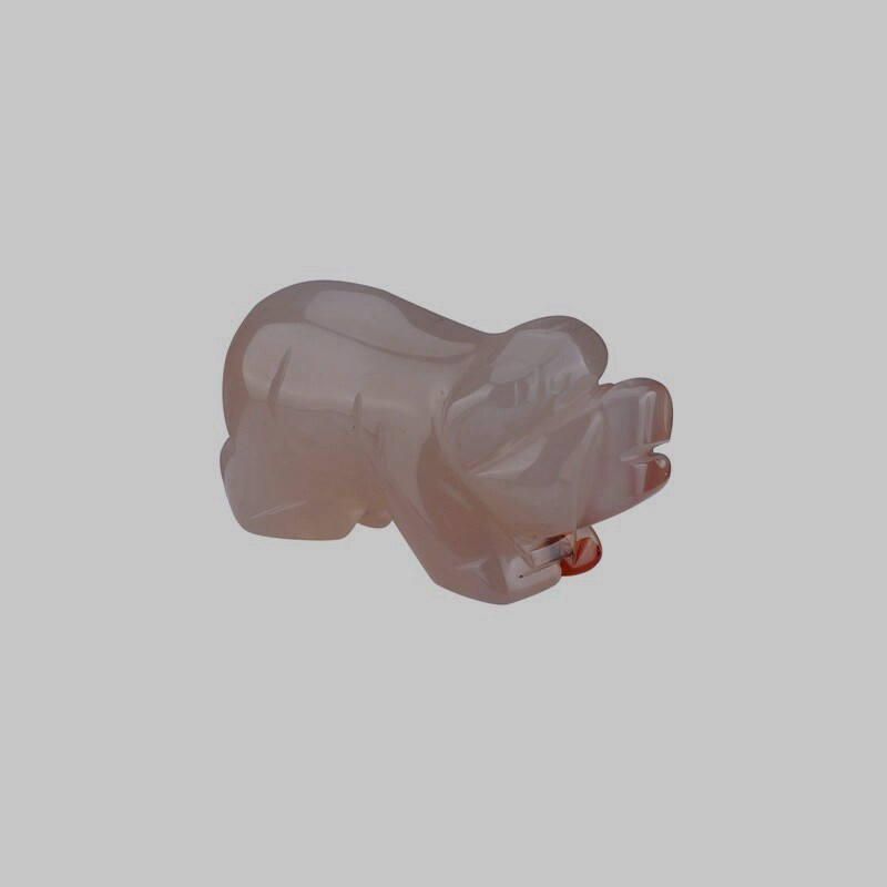 Raw Natural Quartz Crystal Skull Carved Pig Wild Boar Piggy Animal Healing Stone