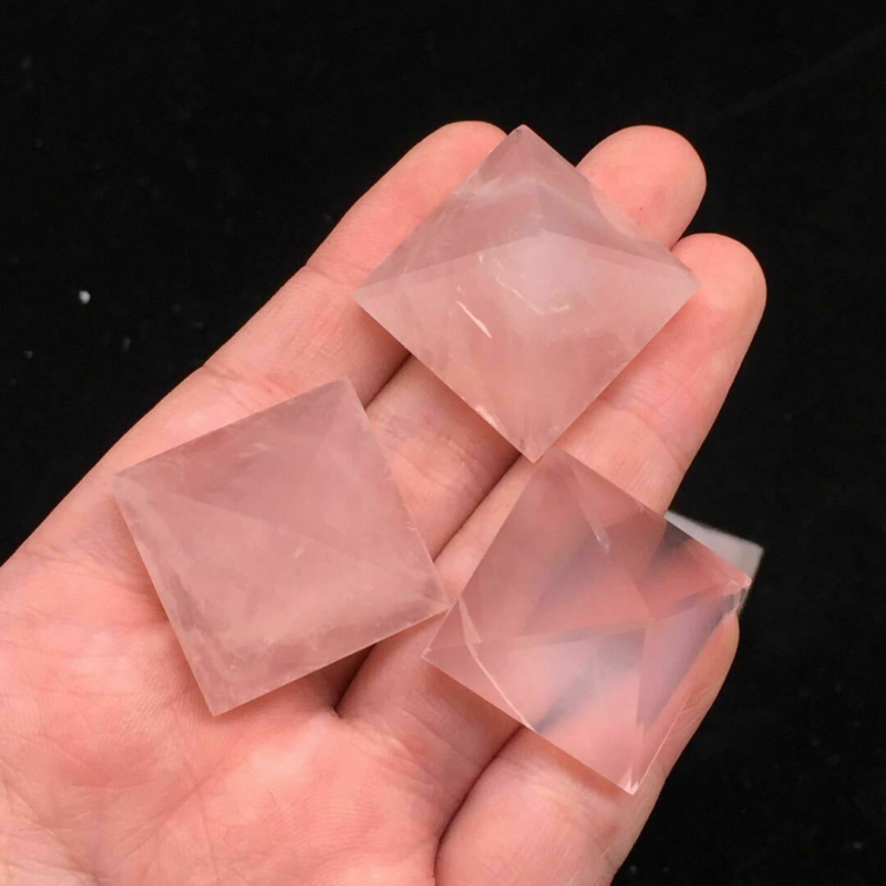 Natural Raw Pink Rose Quartz Gemstone Crystal Energy Reiki Mineral Tower Pyramid