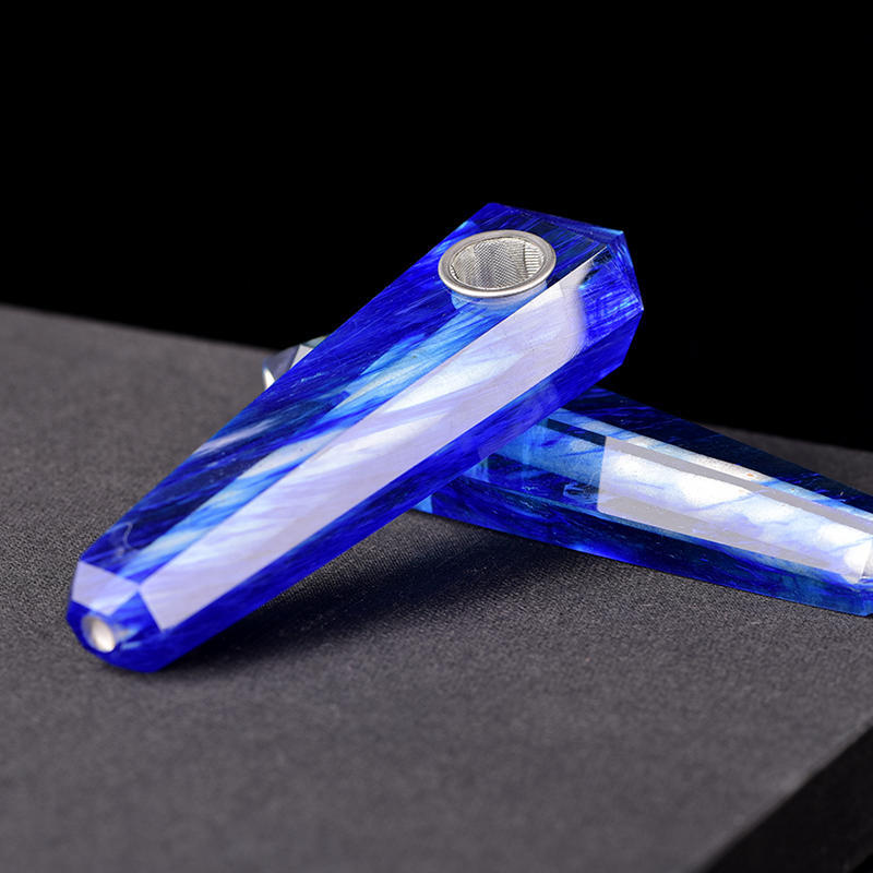 Natural Blue Melting Stone Smoking Pipe Quartz Crystal Wand Point Reiki Obelisk