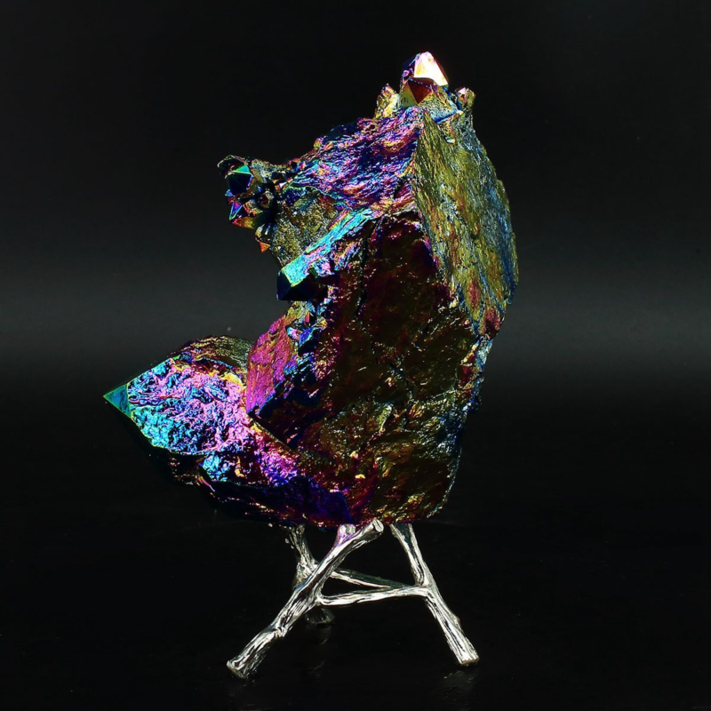 610g Colourful Crystal Cluster Quartz Mineral Specimen Decoration Electroplate