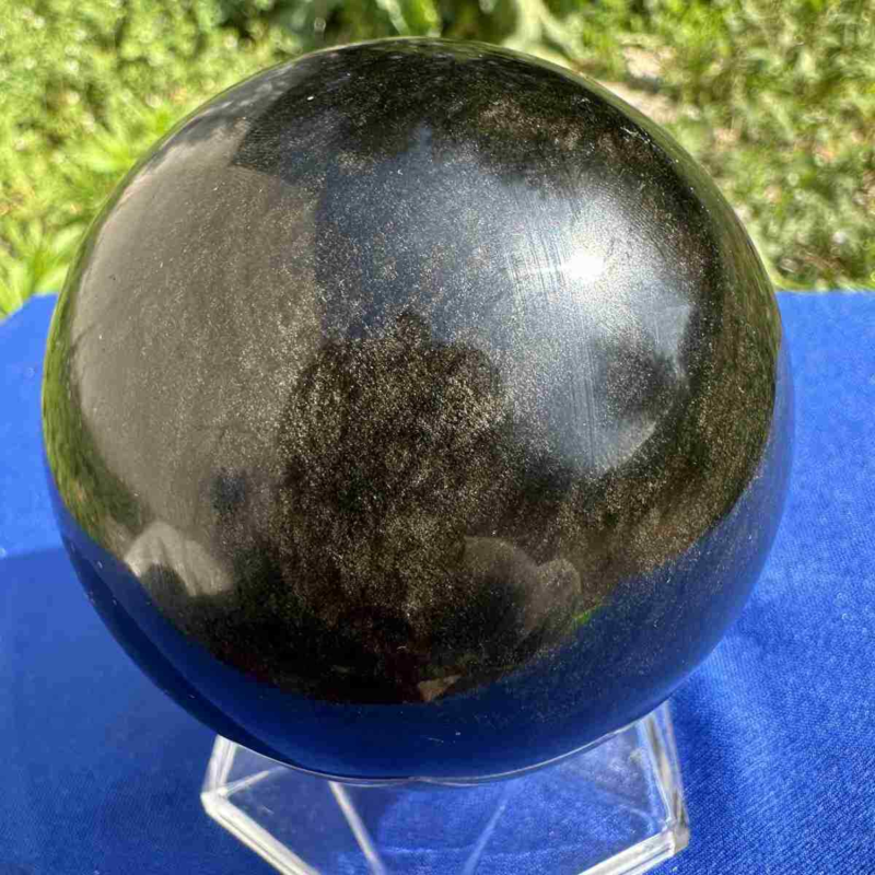 625g natural Gold obsidian sphere quartz crystal polished ball healingg