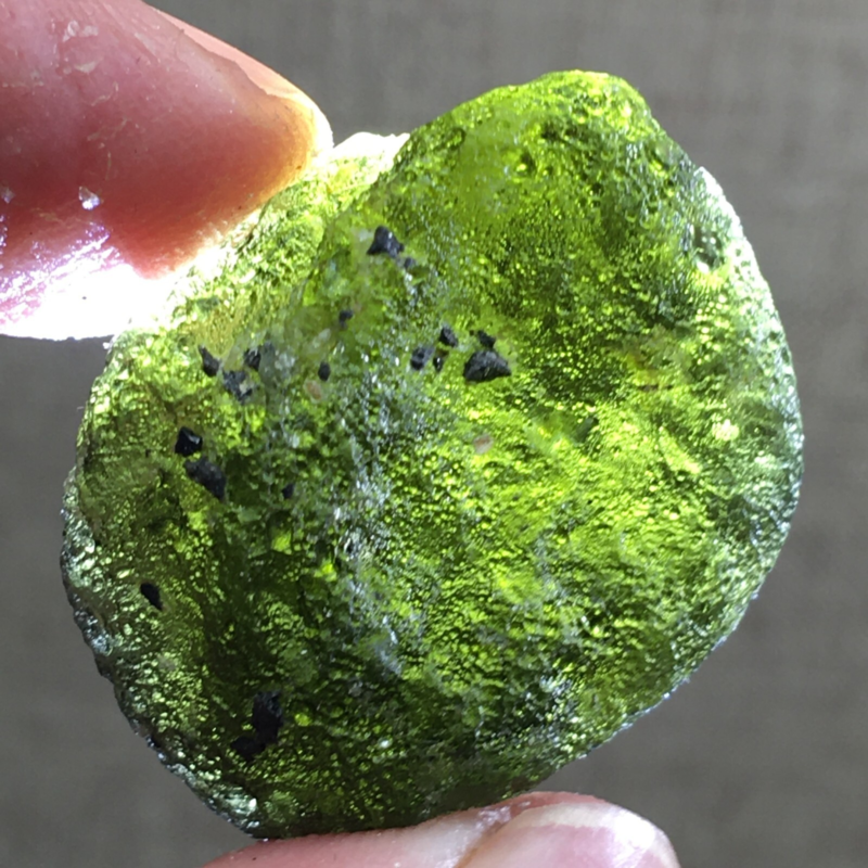 48.1Ct MOLDAVITE From Czech Republic From Meteorite Impact With Chips