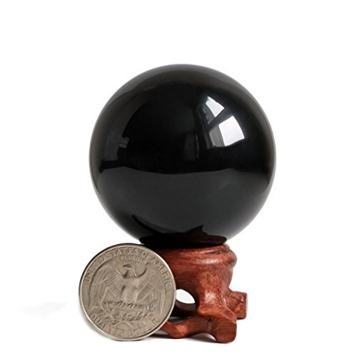 Mina Heal Obsidian Crystal Ball for Fengshui Ball, Meditation, Crystal 50 mm