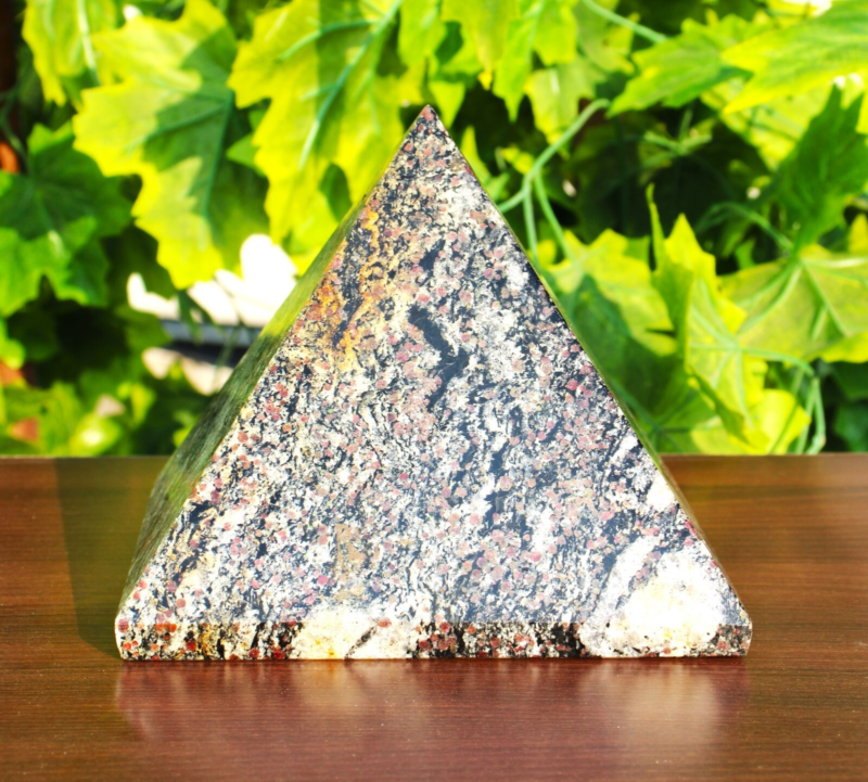 Huge 17cm Red Ruby Spinel Matrix Crystal Healing Energy Gemstone Decor Pyramid
