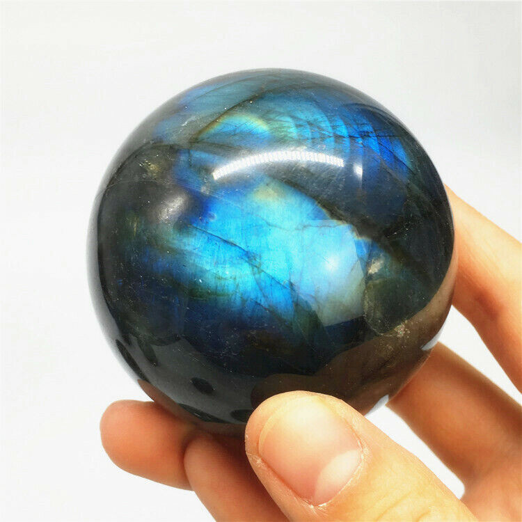 TOP 60mm+Natural rainbow labradorite sphere  quartz crystal ball gem healing 1PC