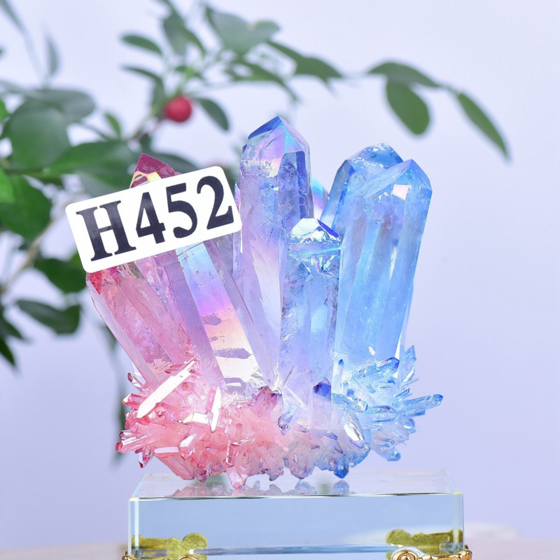 1.17LB Electroplated Color Crystal Cluster Crystal Mineral Reiki Healing