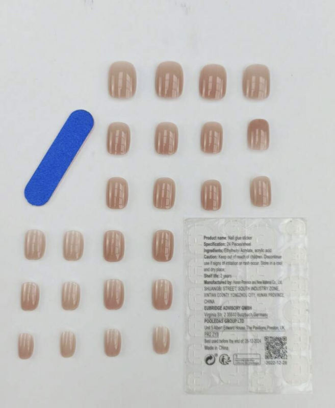Press On Nails Short Oval Various Colours Nude False Fake Nail 24pcs With Glue