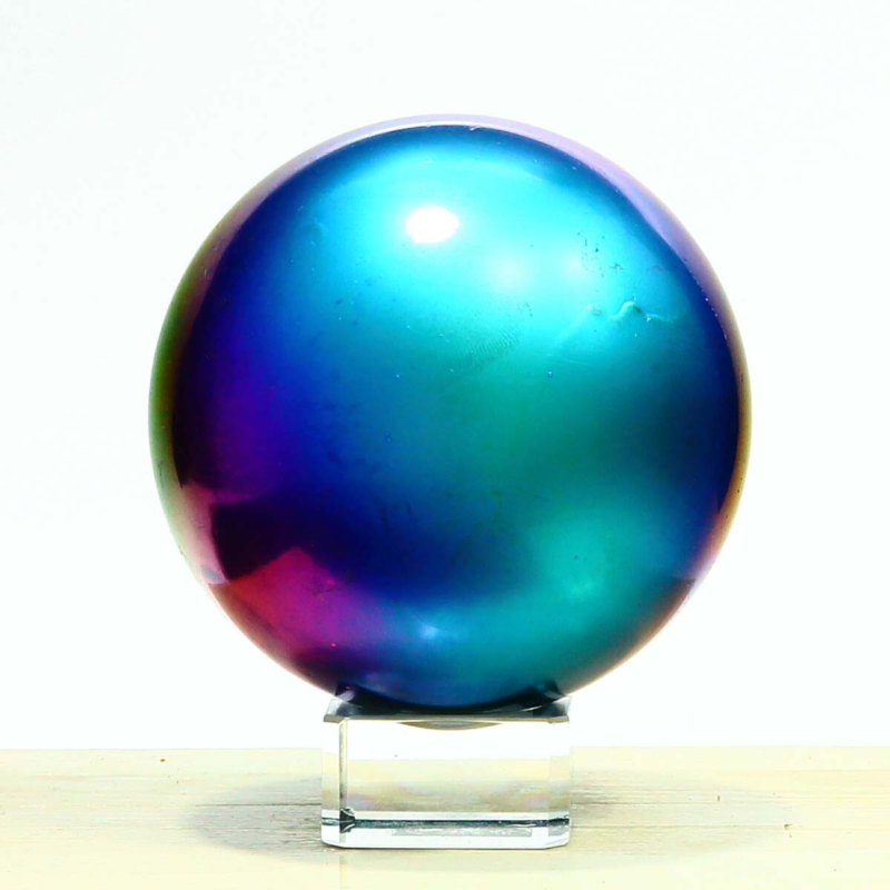 832g Natural Crystal Electroplated Rainbow Crystal Ball Quartz Sphere Healing