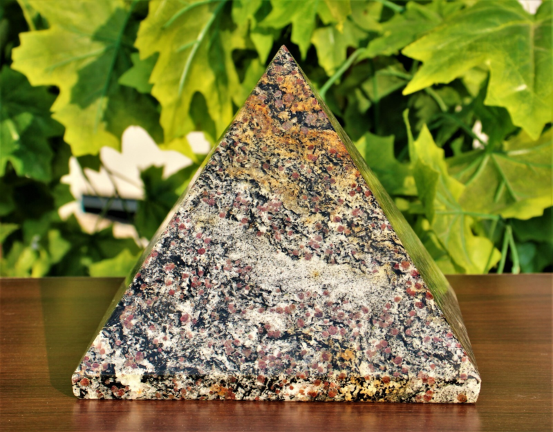 Huge 17cm Red Ruby Spinel Matrix Crystal Healing Energy Gemstone Decor Pyramid