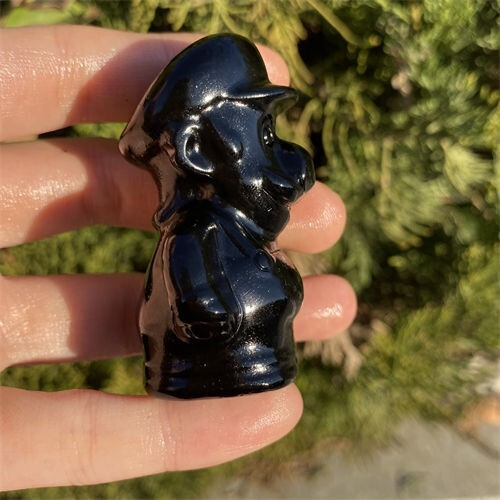 1pc Natural obsidian hand carved Quartz Crystal stone skull Reiki healing