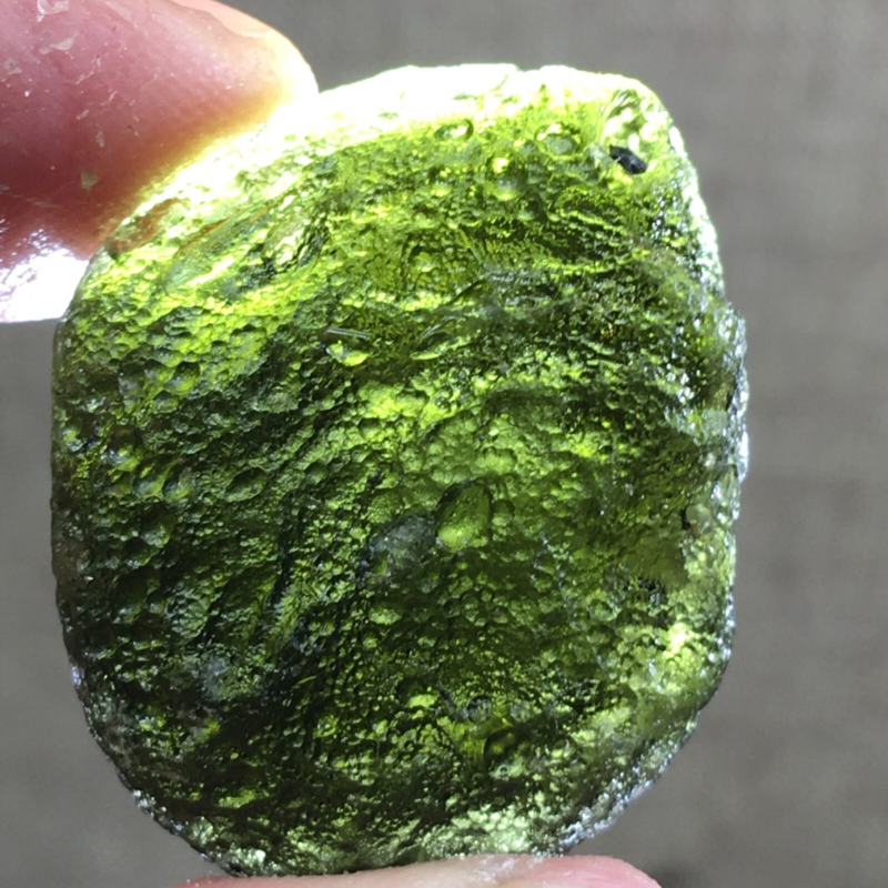 48.1Ct MOLDAVITE From Czech Republic From Meteorite Impact With Chips